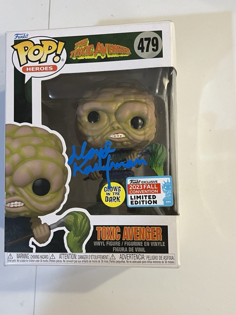 LLOYD KAUFMAN SIGNED THE TOXIC AVENGER FUNKO POP FIGURE AUTOGRAPHED +JSA COA