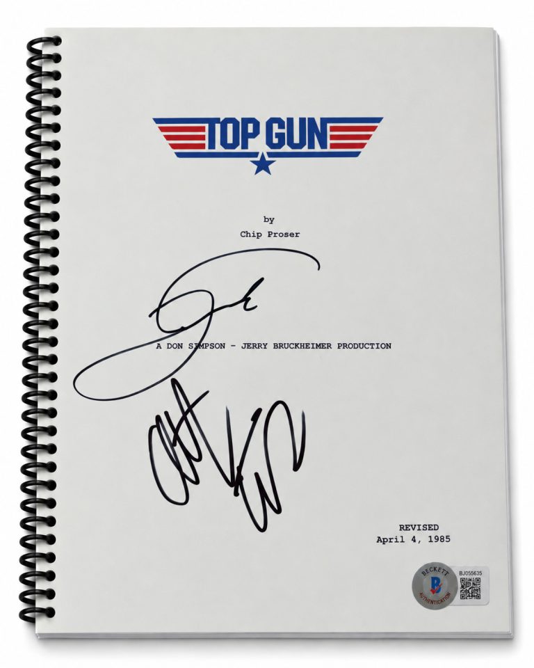 Tom Cruise Anthony Edwards Signed Autograph Top Gun Script Screenplay Beckett