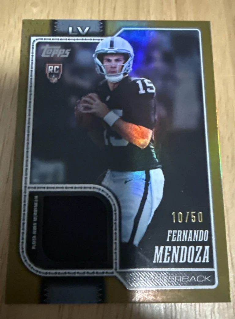 2026 Topps Flagship  Fernando Mendoza Gold /50 Rookie Real One Relic Card!!!