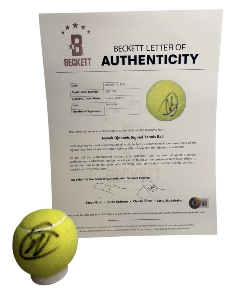 Novak Djokovic Signed Autograph US Open Official Tennis Ball Beckett BAS Proof