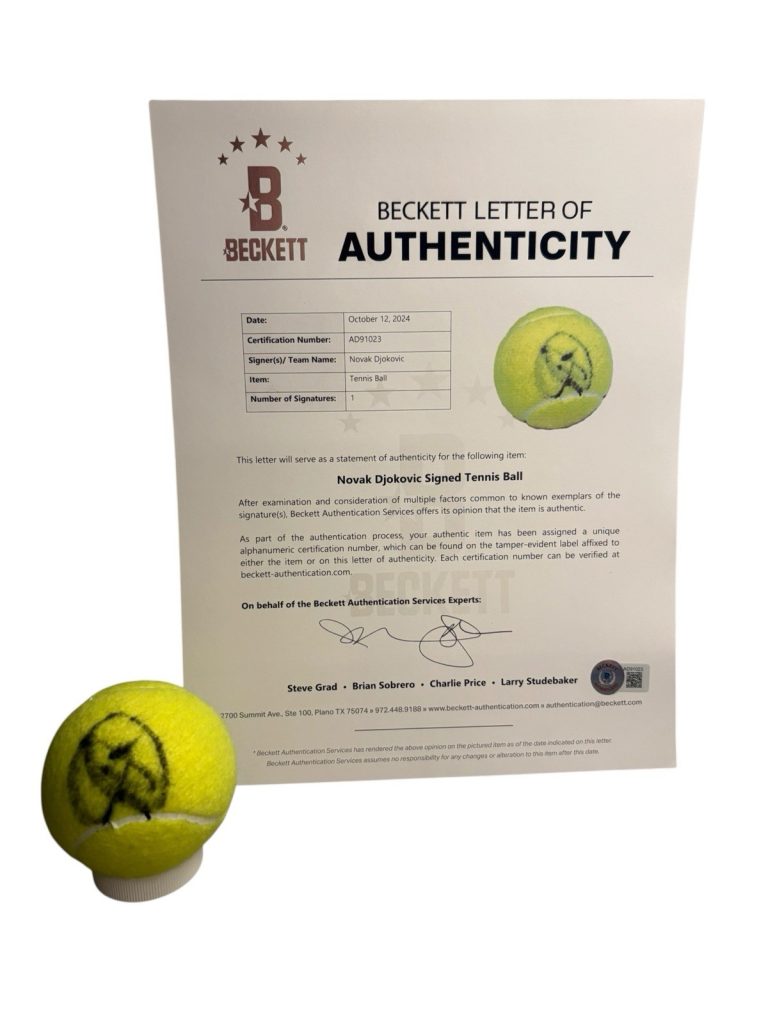 Novak Djokovic Signed Autograph US Open Official Tennis Ball Beckett BAS Proof
