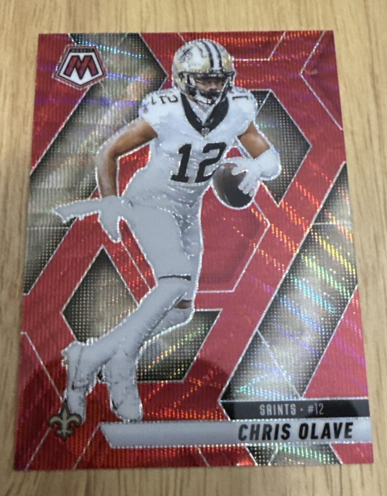2025 Panini Mosaic Chris Olave /27 Red Wave Prizm #92 Saints
