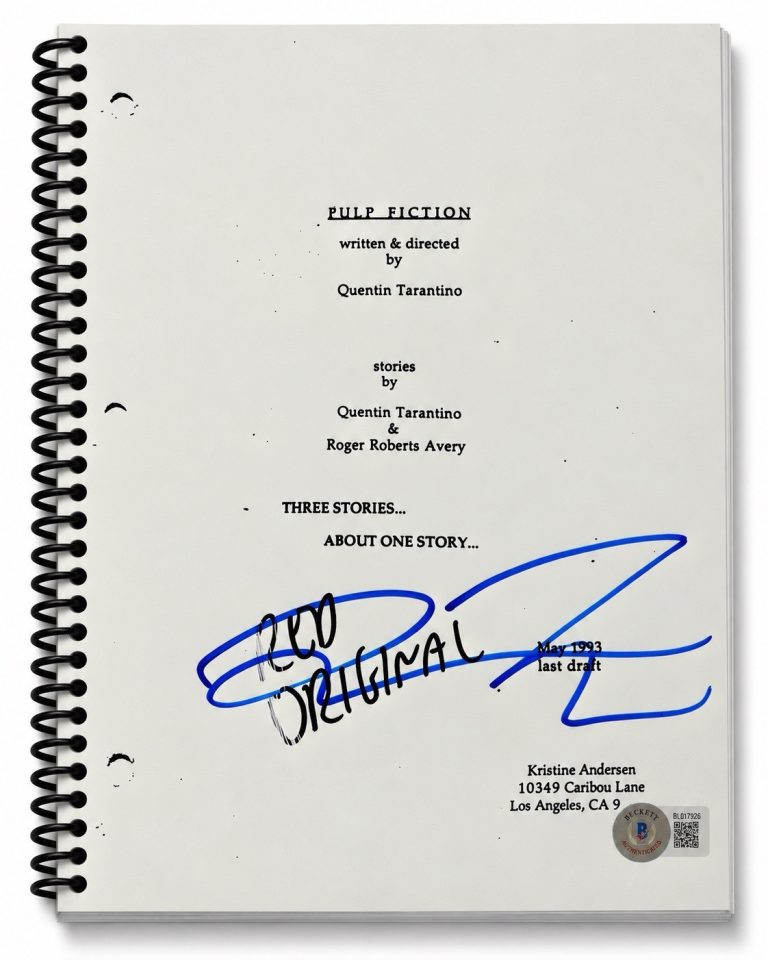 Quentin Tarantino Signed Autograph Pulp Fiction Full Script Screenplay Beckett