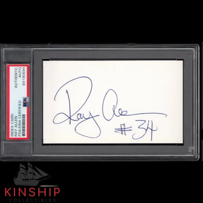 Ray Allen signed 3x5 Index Card PSA DNA Slabbed Vintage Full Auto HOF Rare C1022