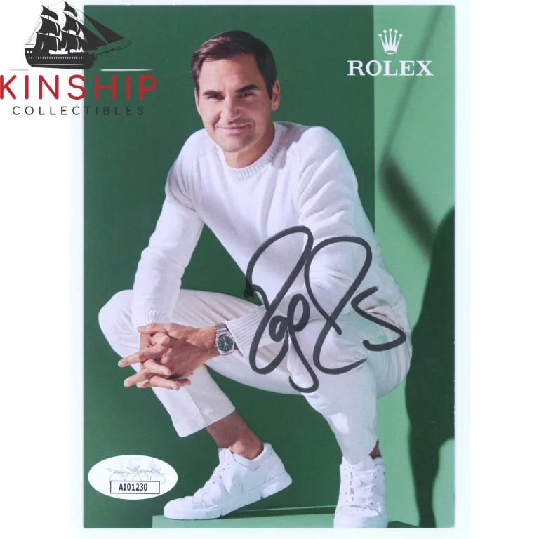 Roger Federer signed Small Color Photo JSA COA Tennis Legend Auto Rare BQTY