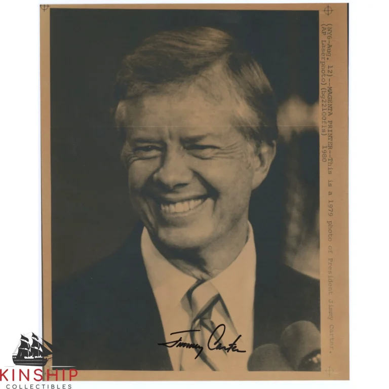 President Jimmy Carter signed Photo JSA COA Rare Full Auto Bold B1023