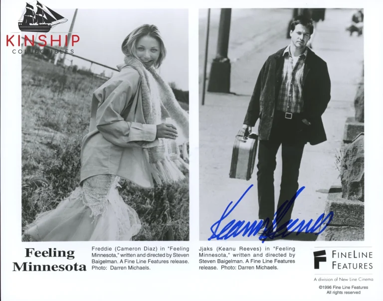 Keanu Reeves signed Feeling Minnesota Promo Photo JSA COA Vintage Auto B1033