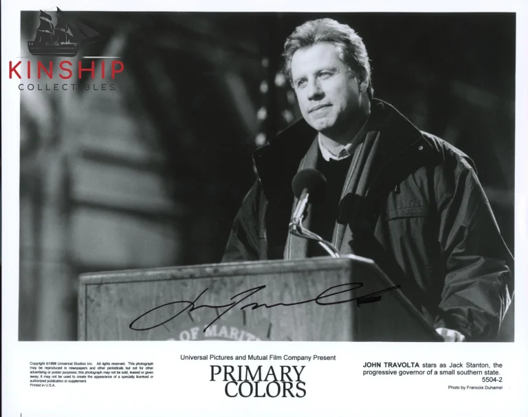 John Travolta signed Primary Colors Movie Promo Photo JSA COA Vintage Auto B1110