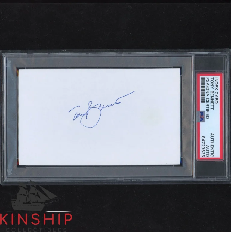 Tony Bennett signed 3x5 Index Card PSA DNA Slabbed Auto Rare Bold Singer C1310