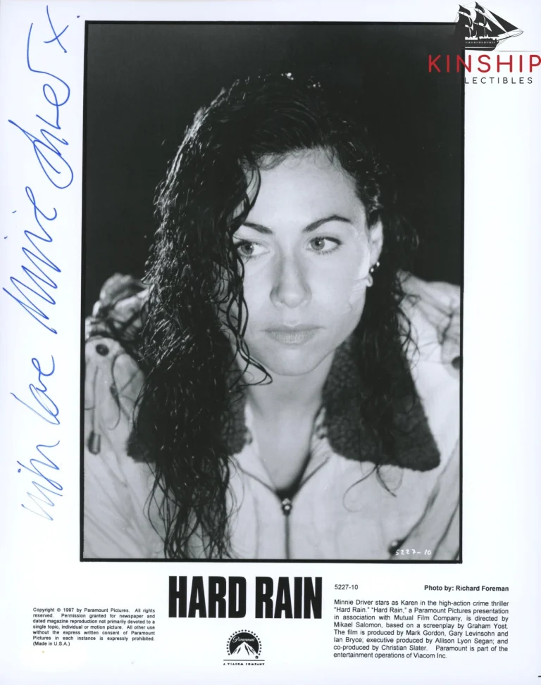 Minnie Driver signed Hard Rain 8x10 Movie Promo Photo JSA COA Vintage Auto B1250