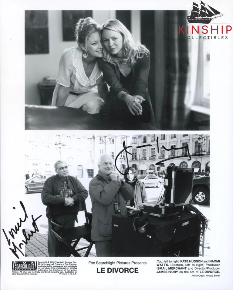 James Ivory & Ismail Merchant signed Le Divorce 8x10 Promo Photo JSA Auto B1260