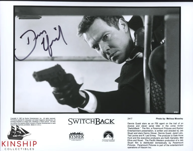 Dennis Quaid signed 8x10 Switchback Promo Photo JSA COA Vintage Auto B1339