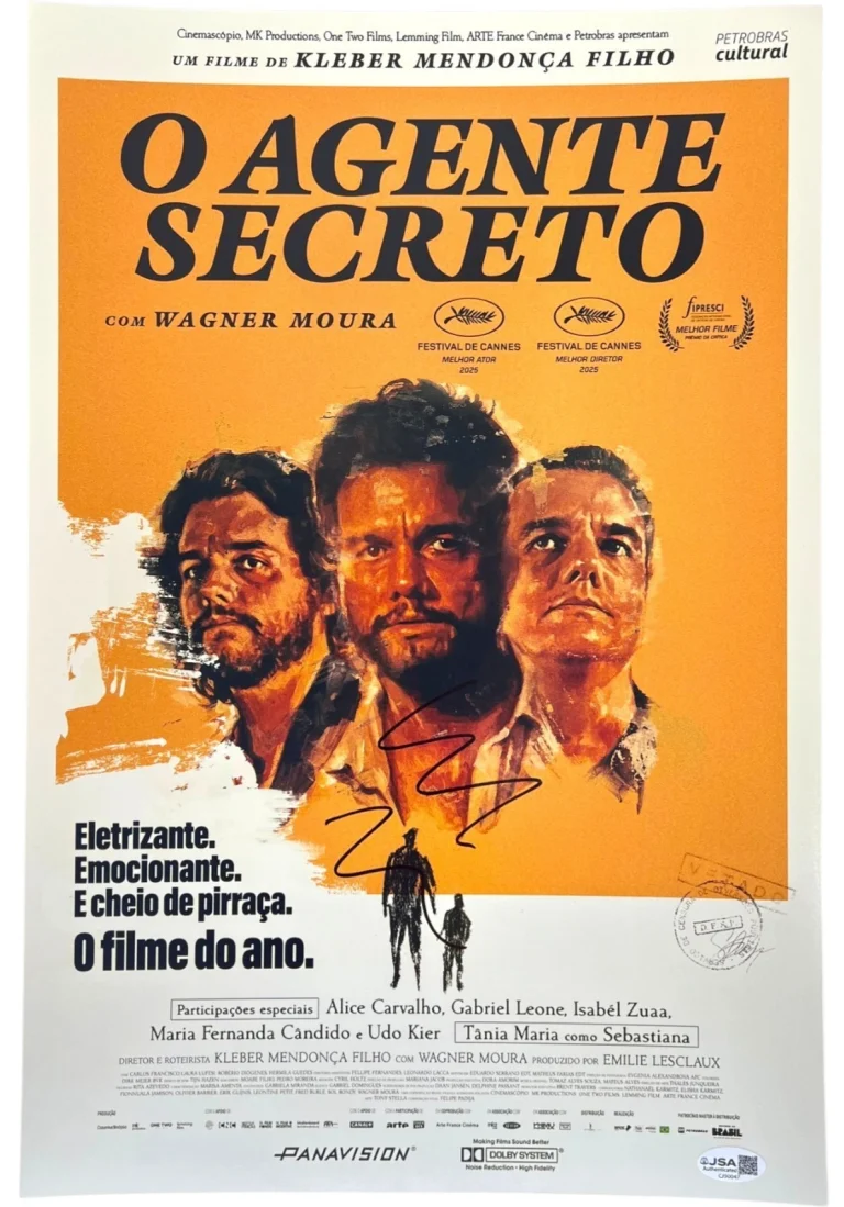 WAGNER MOURA SIGNED AUTOGRAPHED THE SECRET AGENT 12X18 MOVIE POSTER PHOTO JSA
