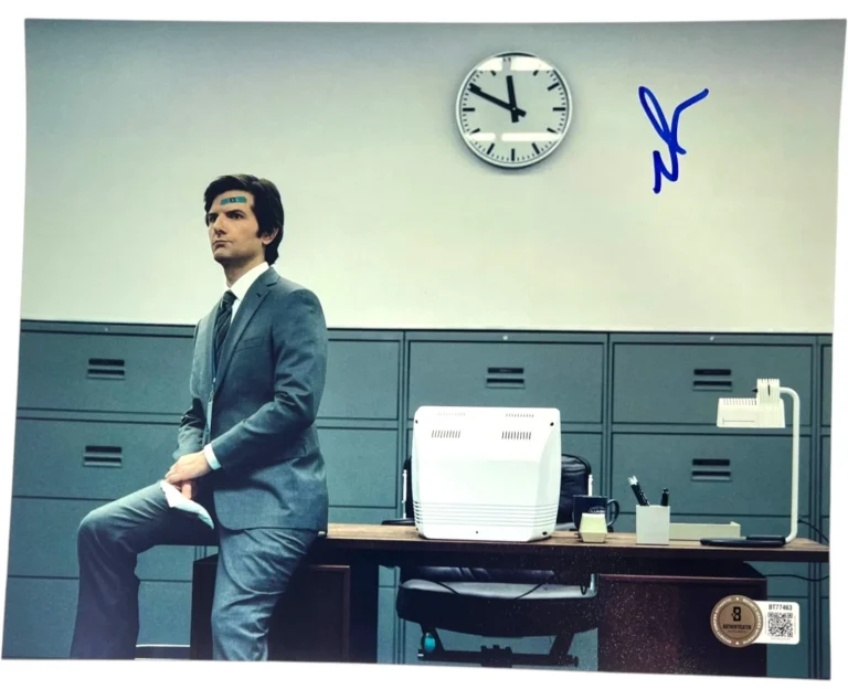 ADAM SCOTT SIGNED SEVERANCE 8X10 PHOTO 2 MARK SCOUT PARKS RECREATION AUTO BAS