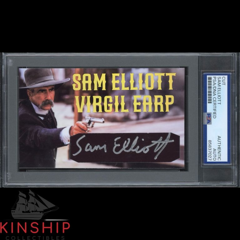 Sam Elliott signed Cut 3x5 Custom Card PSA DNA Slab Actor Auto C6523