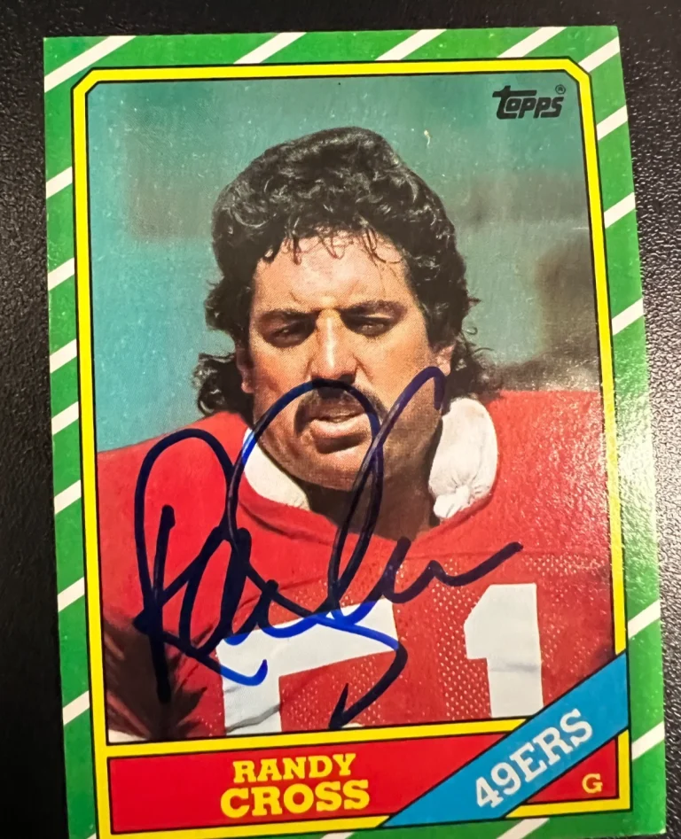 RANDY CROSS SAN FRANCISCO 49ERS  SIGNED 1986 TOPPS CARD #162