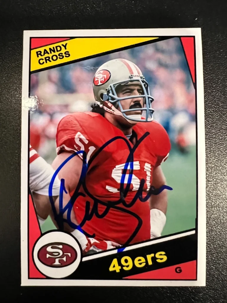RANDY CROSS SAN FRANCISCO 49ERS  SIGNED 1984 STYLE CUSTOM CARD