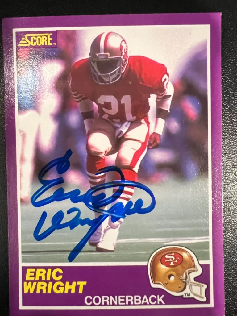 ERIC WRIGHT SAN FRANCISCO 49ERS SIGNED 1990 SCORE SUPPLEMENTAL CARD #377S