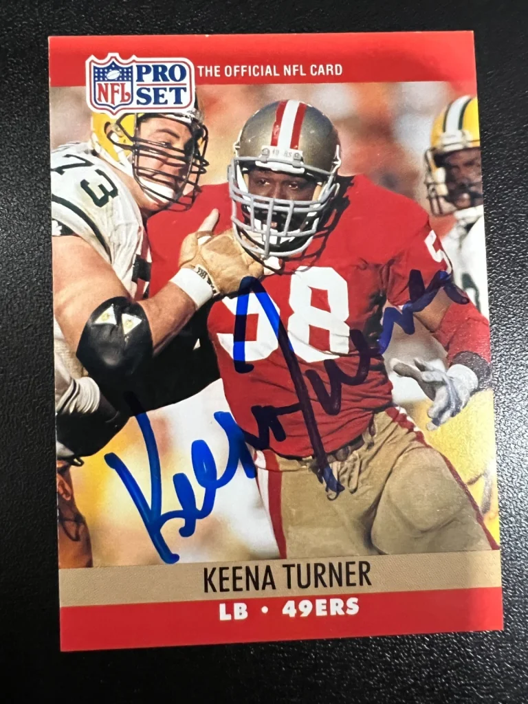 KEENA TURNER SAN FRANCISCO 49ERS SIGNED 1990 PRO SET CARD #637