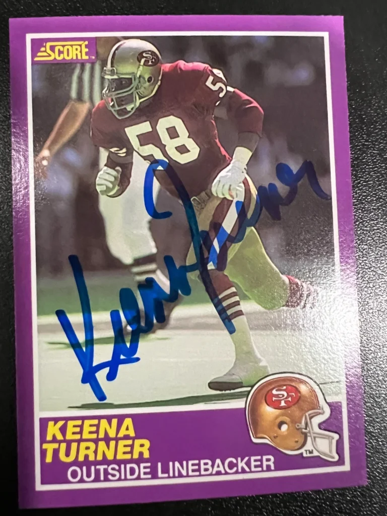 KEENA TURNER SAN FRANCISCO 49ERS SIGNED 1989 SCORE SUPPLEMENTAL CARD #354S