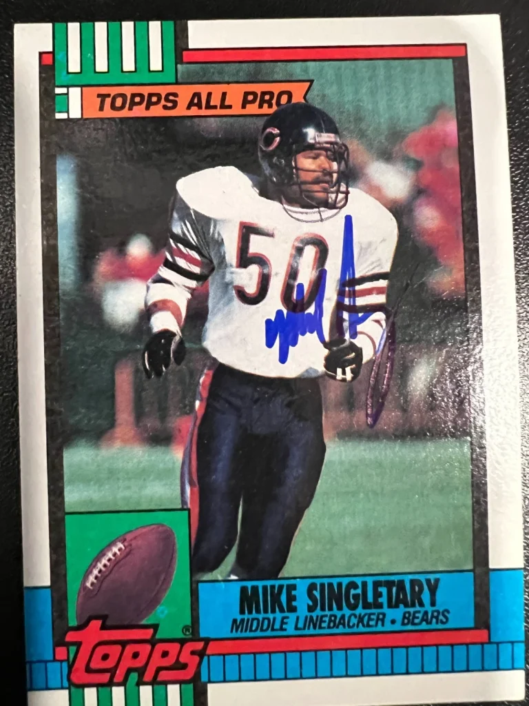 MIKE SINGLETARY CHICAGO BEARS SIGNED 1990 TOPPS CARD #368