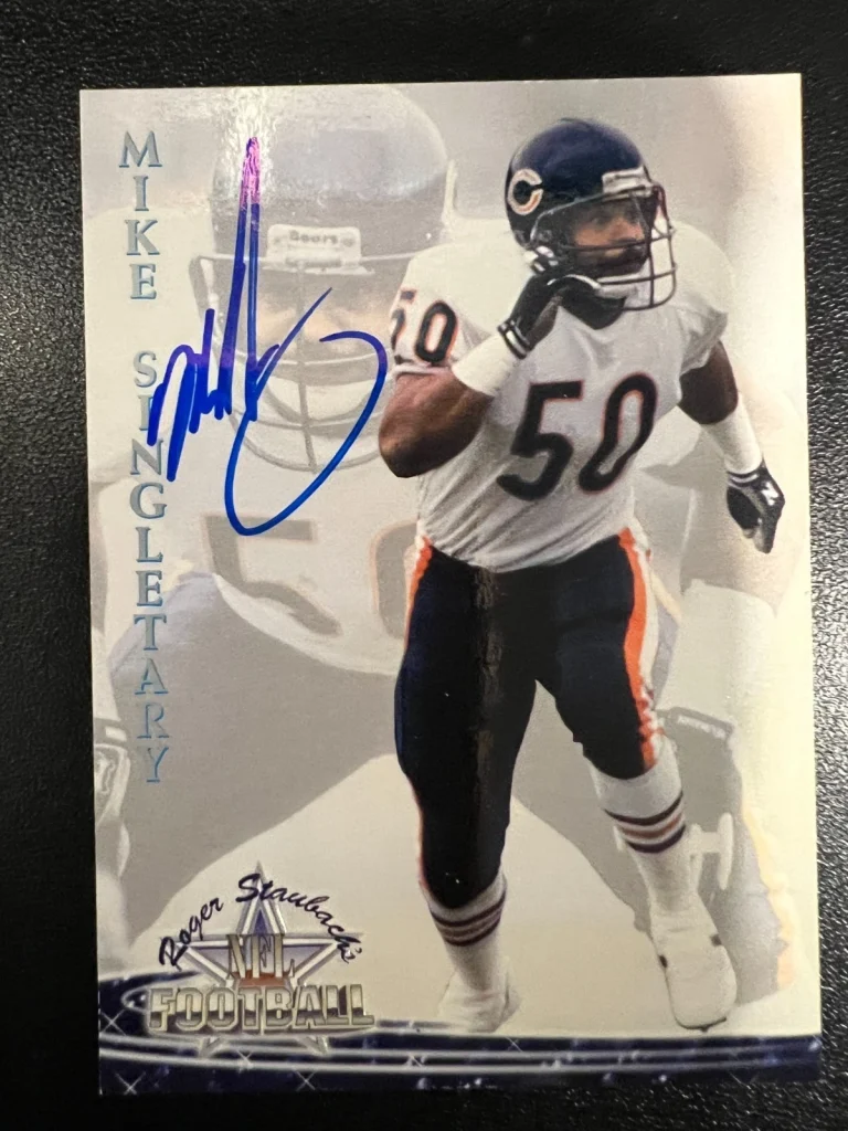 MIKE SINGLETARY CHICAGO BEARS SIGNED 1994 TED WILLIAMS CARD #11