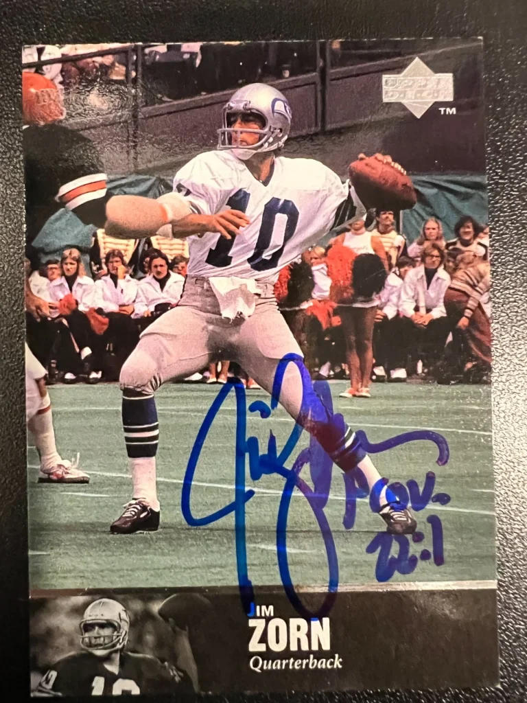 JIM ZORN SEATTLE SEAHAWKS SIGNED 1997 UPPER DECK CARD #177