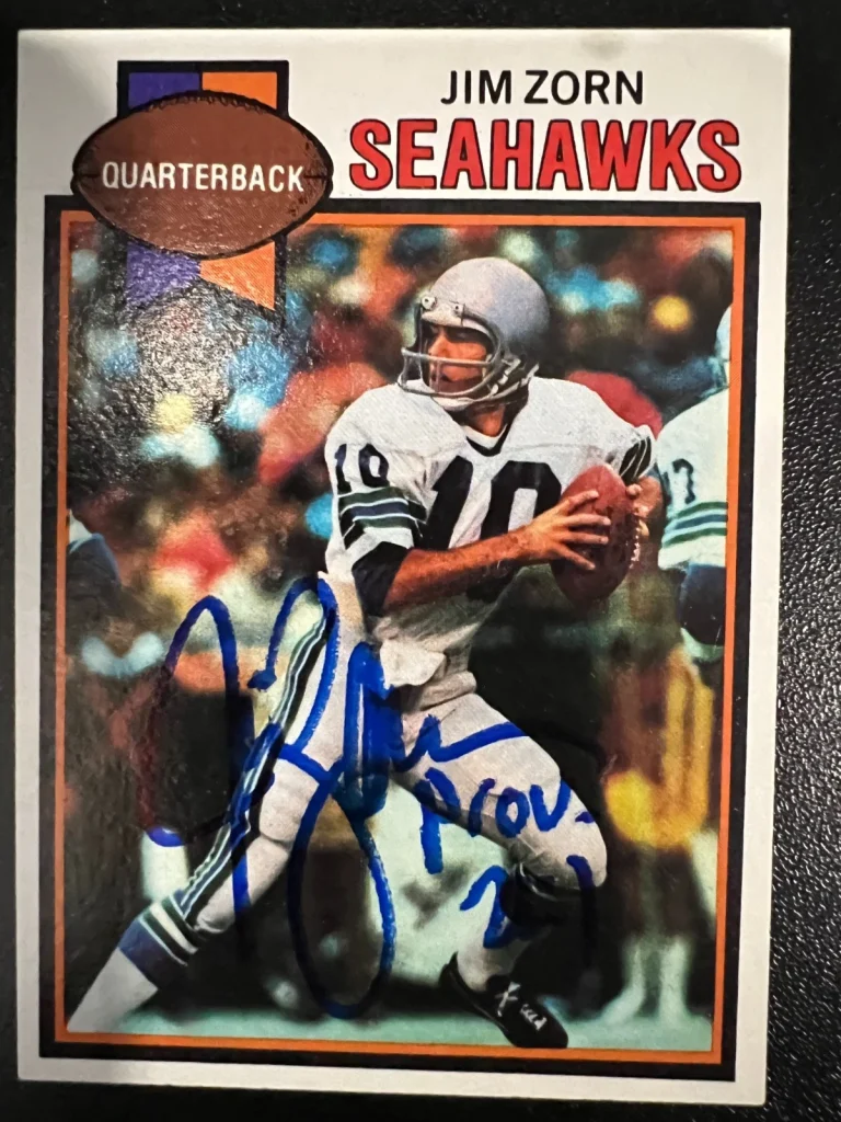 JIM ZORN SEATTLE SEAHAWKS SIGNED 1979 TOPPS CARD #174