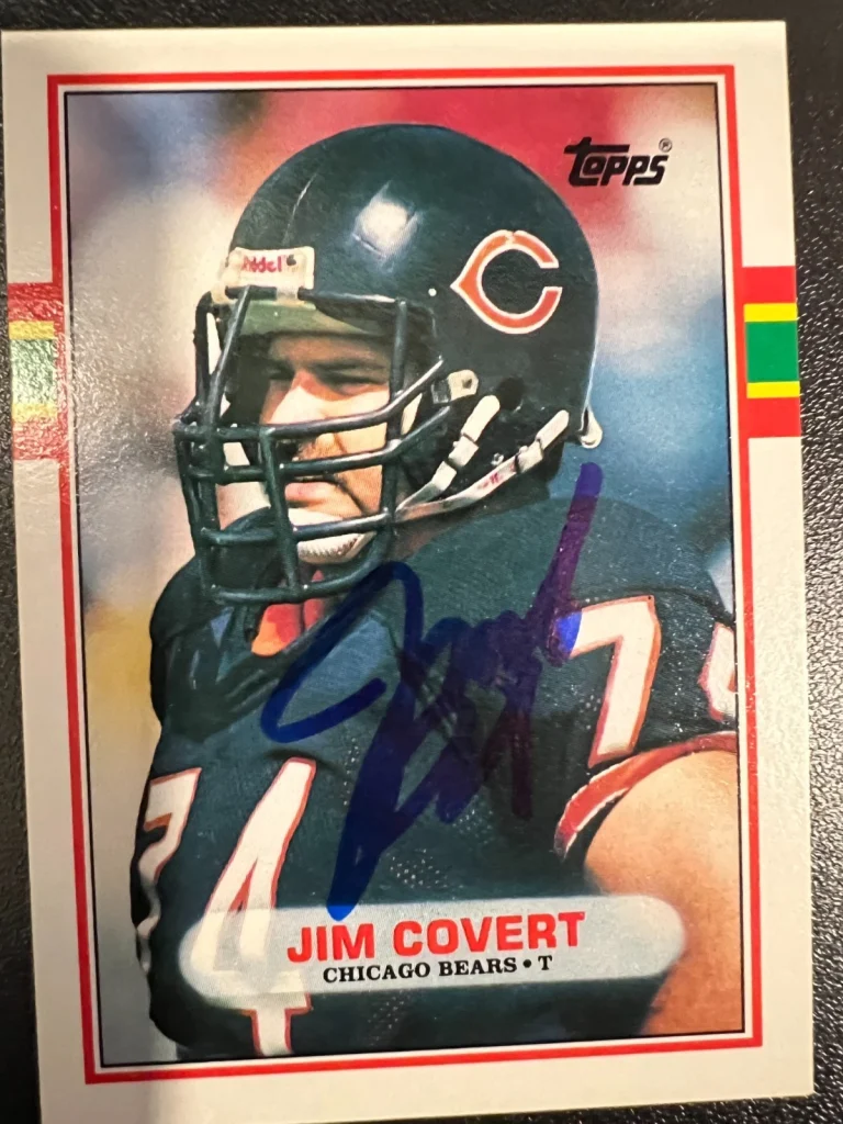 JIM COVERT CHICAGO BEARS SIGNED 1989 TOPPS TRADED CARD #69T