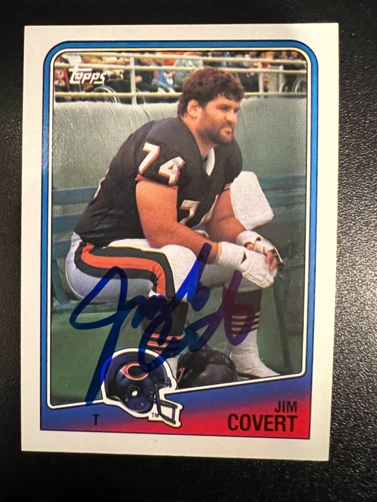 JIM COVERT CHICAGO BEARS SIGNED 1988 TOPPS CARD #76