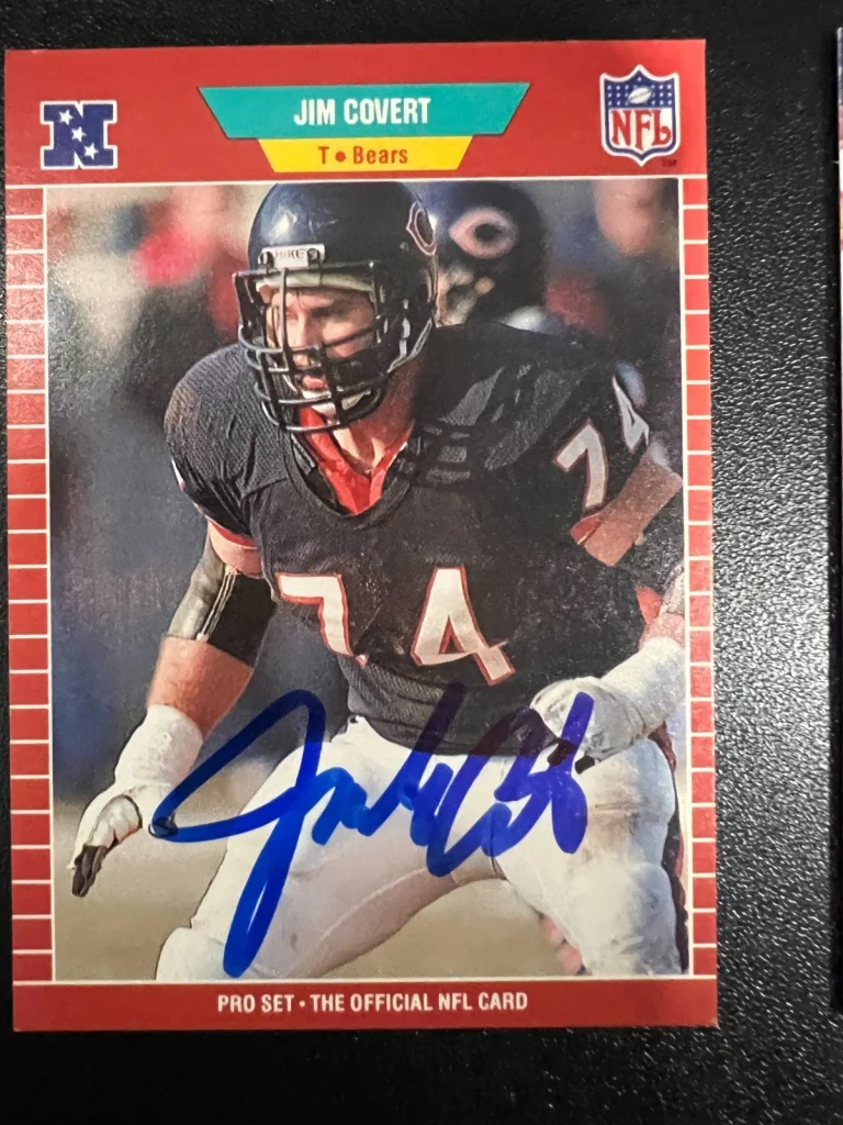JIM COVERT CHICAGO BEARS SIGNED 1989 PRO SET CARD #37