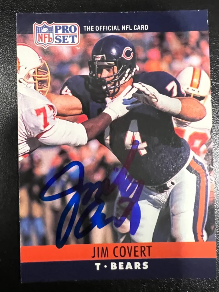 JIM COVERT CHICAGO BEARS SIGNED 1990 PRO SET CARD #51