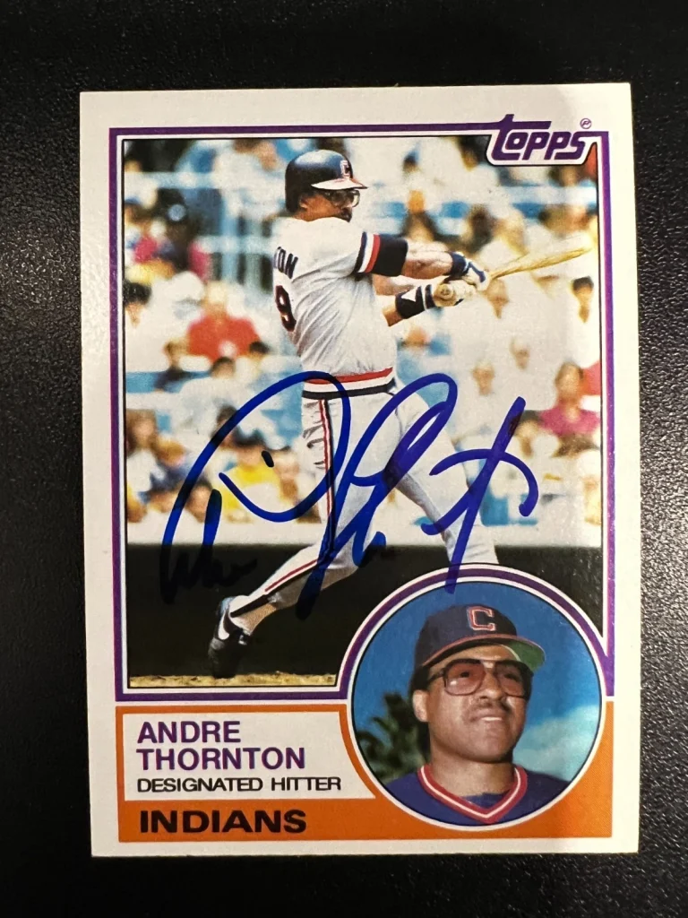 ANDRE THORNTON CLEVELAND INDIANS  SIGNED 1983 TOPPS CARD #640