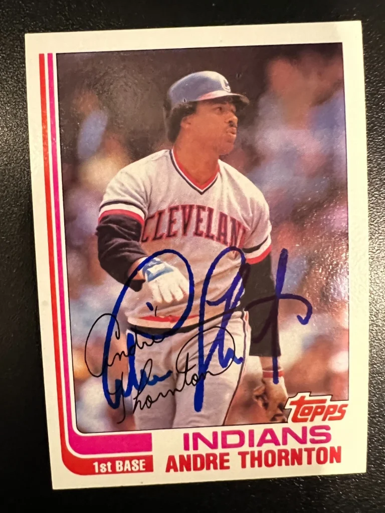 ANDRE THORNTON CLEVELAND INDIANS  SIGNED 1982 TOPPS CARD #746