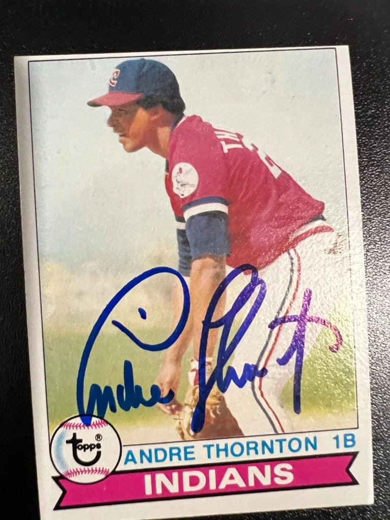 ANDRE THORNTON CLEVELAND INDIANS  SIGNED 1979 TOPPS CARD #280