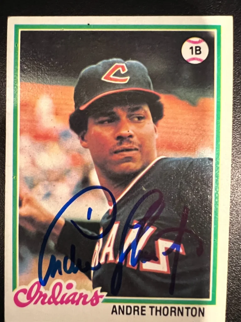ANDRE THORNTON CLEVELAND INDIANS  SIGNED 1978 TOPPS CARD #148