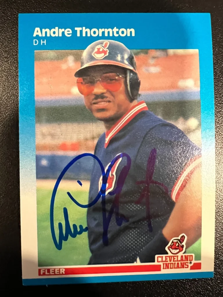 ANDRE THORNTON CLEVELAND INDIANS SIGNED 1987 FLEER CARD #262