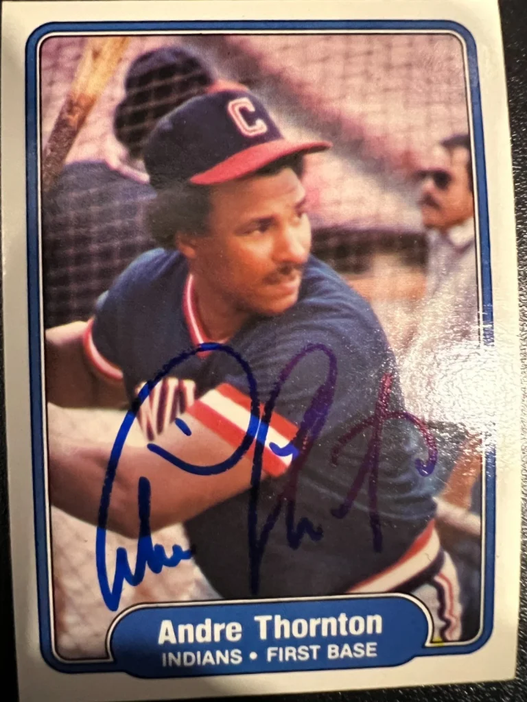 ANDRE THORNTON CLEVELAND INDIANS SIGNED 1982 FLEER CARD #380