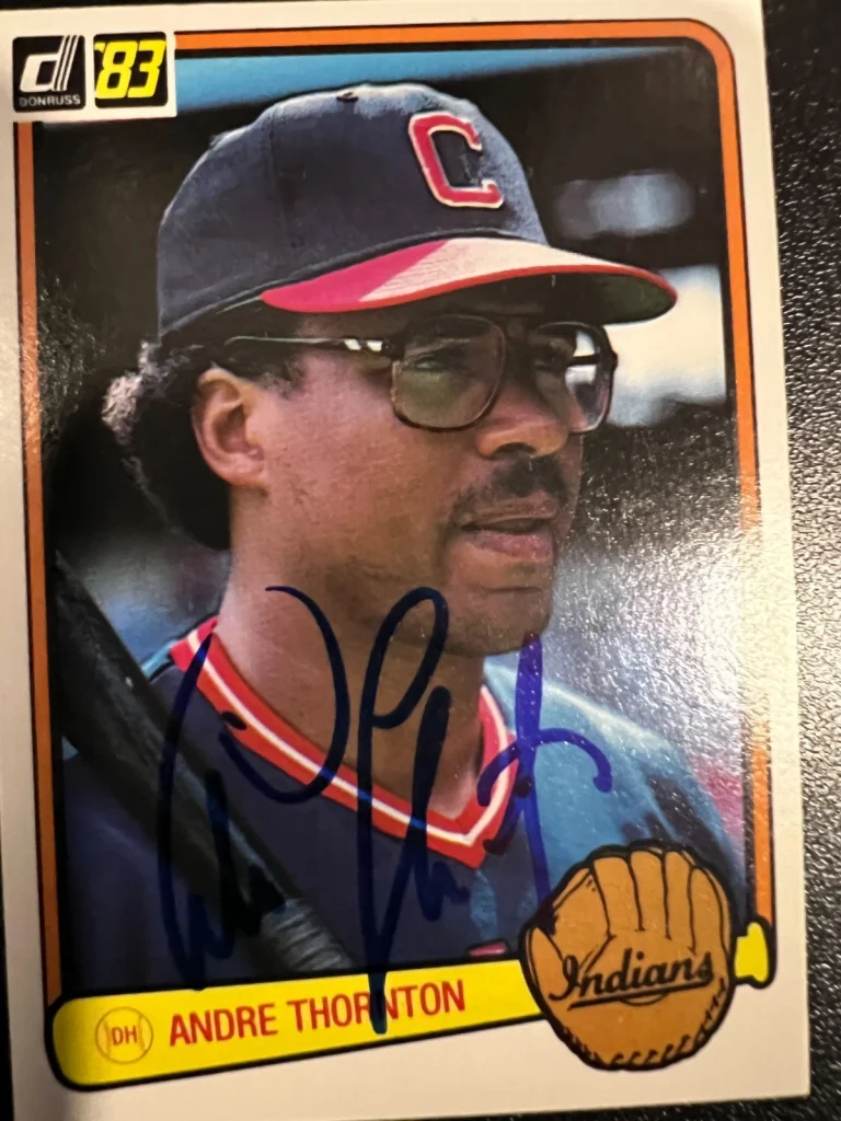 ANDRE THORNTON CLEVELAND INDIANS SIGNED 1983 DONRUSS CARD #211