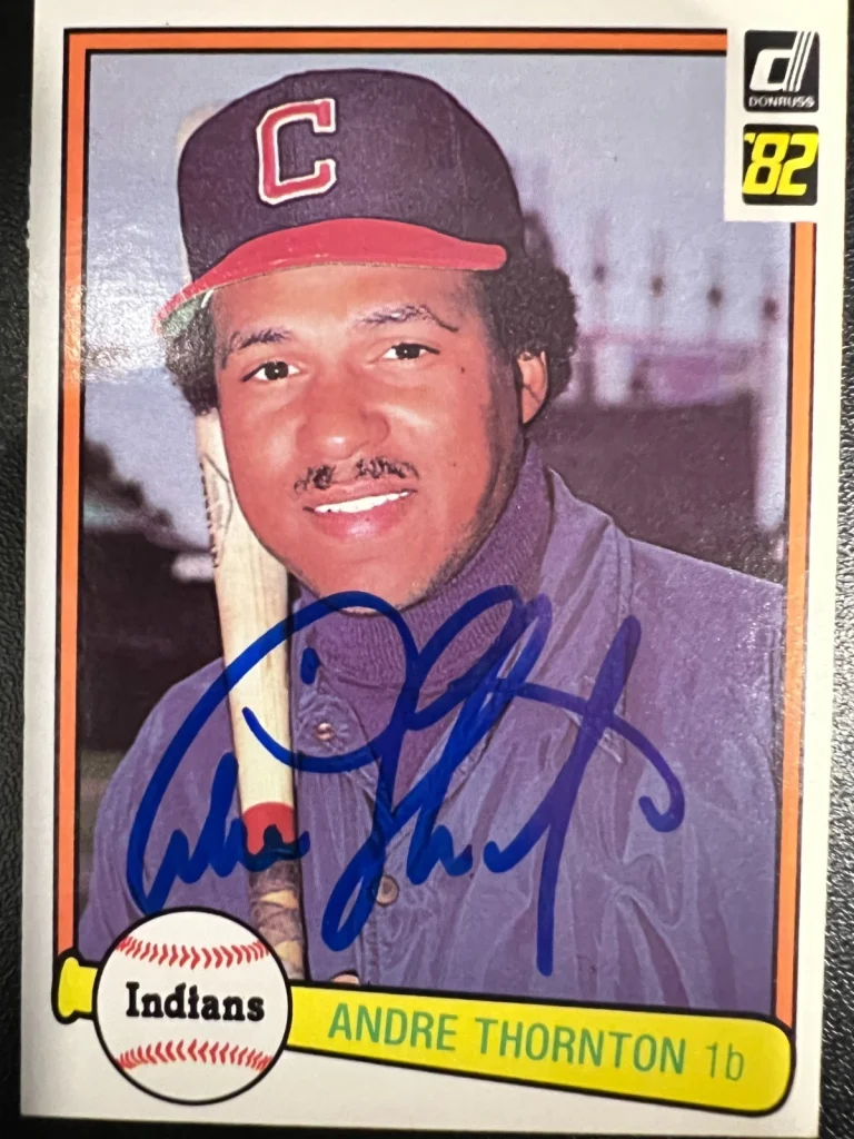 ANDRE THORNTON CLEVELAND INDIANS SIGNED 1982 DONRUSS CARD #324