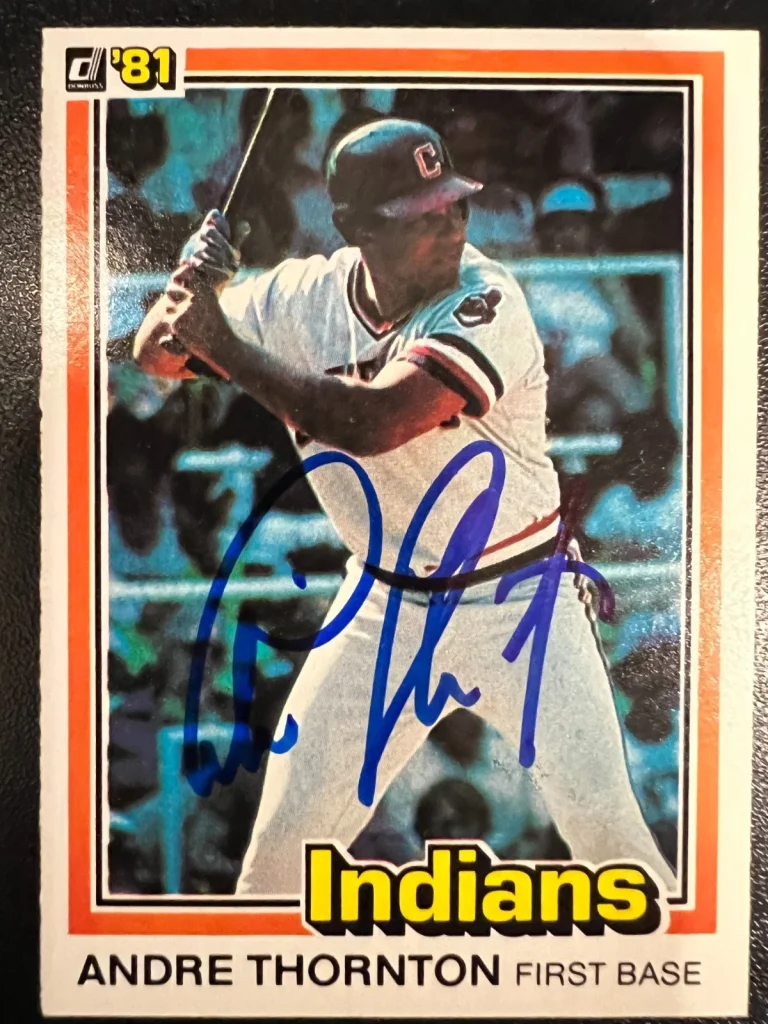 ANDRE THORNTON CLEVELAND INDIANS SIGNED 1981 DONRUSS CARD #198