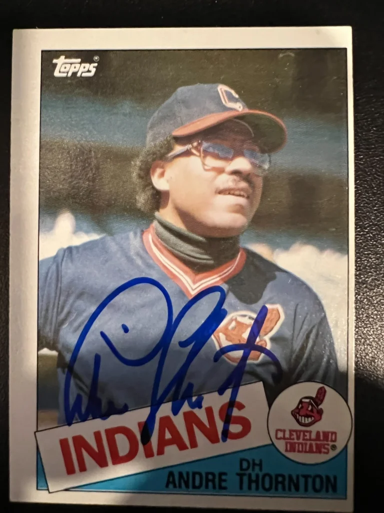 ANDRE THORNTON CLEVELAND INDIANS SIGNED 1985 TOPPS CARD #475