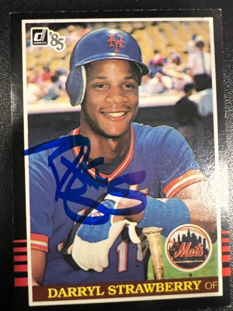 DARRYL STRAWBERRY NEW YORK METS SIGNED 1985 DONRUSS CARD #312