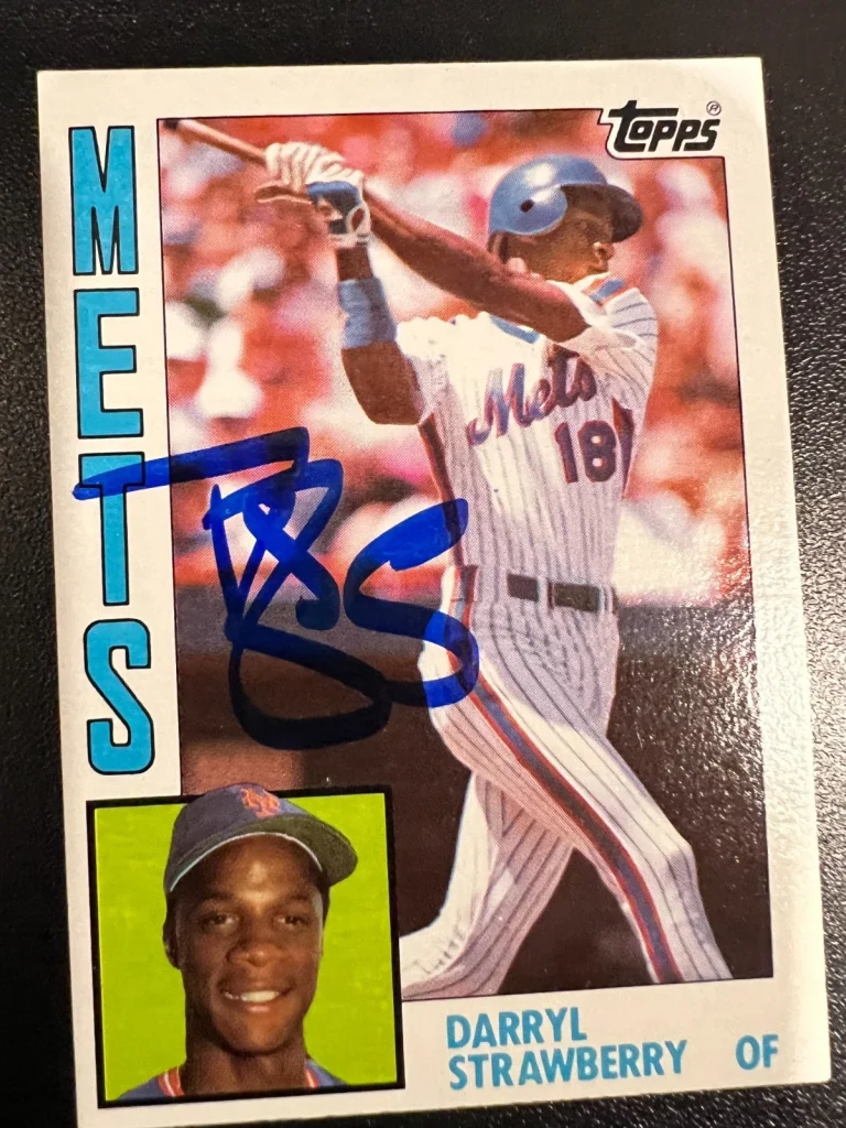 DARRYL STRAWBERRY NEW YORK METS SIGNED 1984 TOPPS CARD #182
