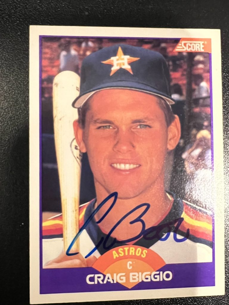 CRAIG BIGGIO HOUSTON ASTROS  SIGNED 1989 SCORE ROOKIE CARD #237