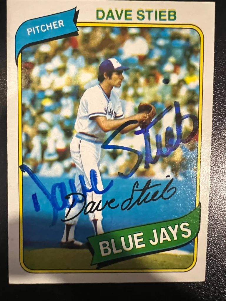 DAVE STIEB TORONTO BLUE JAYS  SIGNED 1980 TOPPS CARD #77