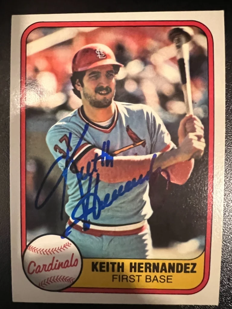 KEITH HERNANDEZ ST. LOUIS CARDINALS 1982 FLEER SIGNED CARD #114