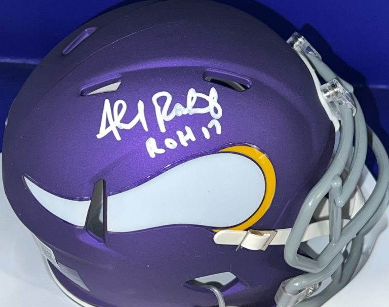 AHMAD RASHAD MINNESOTA VIKINGS ROH 17 BECKETT SIGNED MATT ALT MINI HELMET
