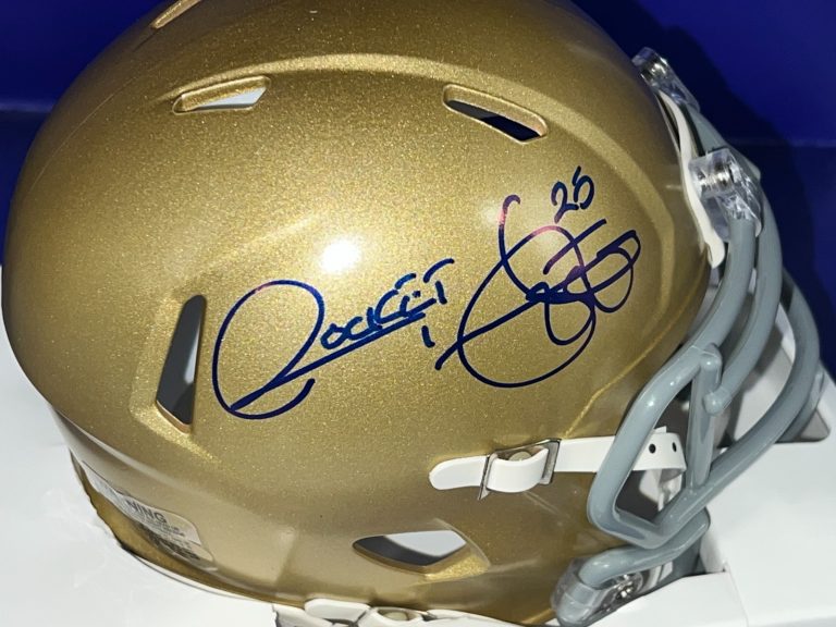 ROCKET ISMAIL NOTRE DAME FIGHTING IRISH  JSA AUTHENTICATED SIGNED MINI HELMET