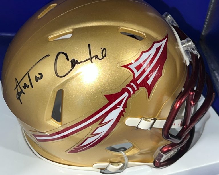 ANTONIO CROMARTIE FLORIDA STATE SEMINOLES  JSA AUTHENTICATED SIGNED MINI HELMET